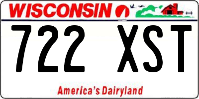 WI license plate 722XST