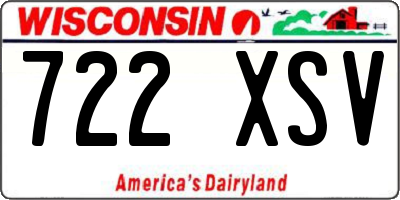 WI license plate 722XSV