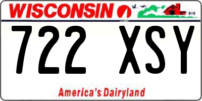 WI license plate 722XSY