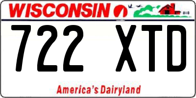 WI license plate 722XTD
