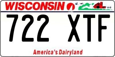 WI license plate 722XTF