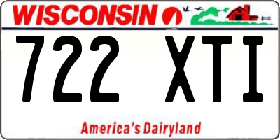 WI license plate 722XTI