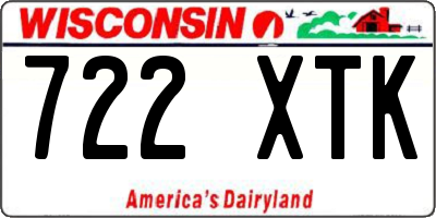 WI license plate 722XTK