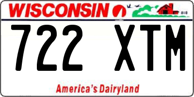 WI license plate 722XTM