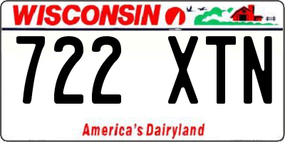 WI license plate 722XTN