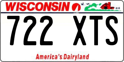 WI license plate 722XTS