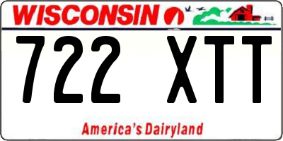 WI license plate 722XTT
