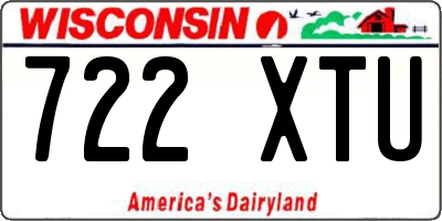 WI license plate 722XTU