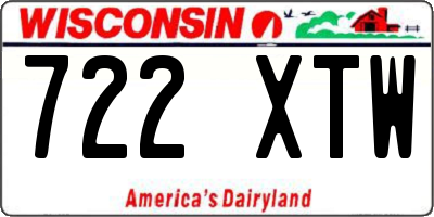 WI license plate 722XTW