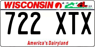 WI license plate 722XTX
