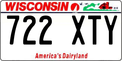 WI license plate 722XTY