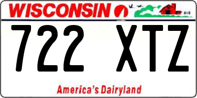 WI license plate 722XTZ