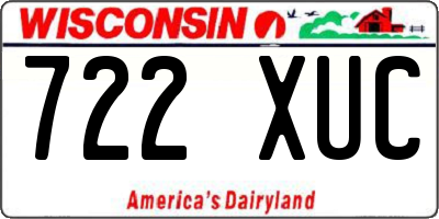 WI license plate 722XUC