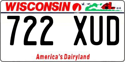 WI license plate 722XUD