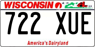 WI license plate 722XUE
