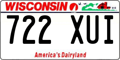 WI license plate 722XUI