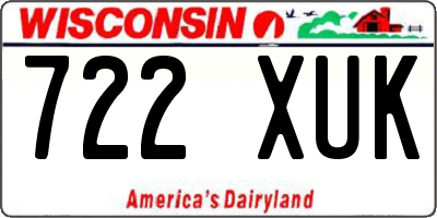 WI license plate 722XUK