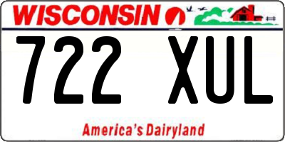 WI license plate 722XUL