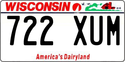 WI license plate 722XUM