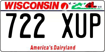 WI license plate 722XUP