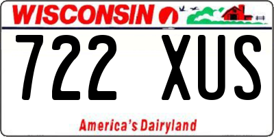 WI license plate 722XUS