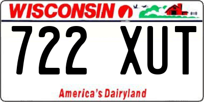 WI license plate 722XUT