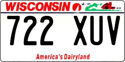 WI license plate 722XUV