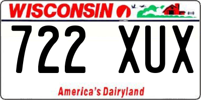 WI license plate 722XUX