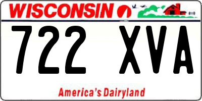 WI license plate 722XVA