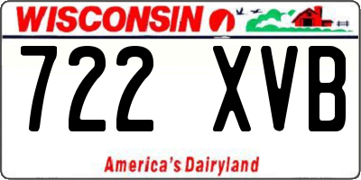 WI license plate 722XVB