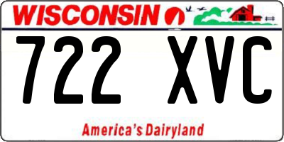 WI license plate 722XVC