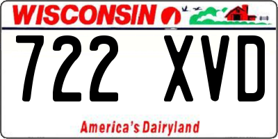 WI license plate 722XVD