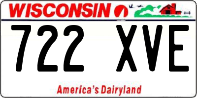 WI license plate 722XVE
