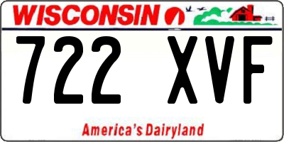 WI license plate 722XVF