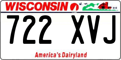 WI license plate 722XVJ