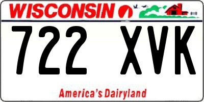 WI license plate 722XVK