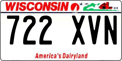 WI license plate 722XVN