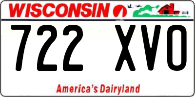 WI license plate 722XVO