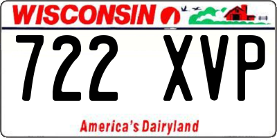 WI license plate 722XVP