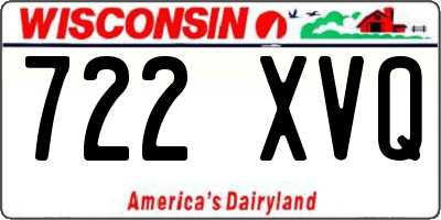 WI license plate 722XVQ