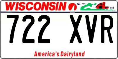 WI license plate 722XVR