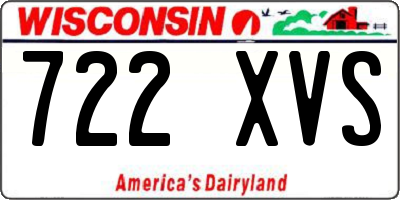 WI license plate 722XVS