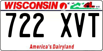 WI license plate 722XVT
