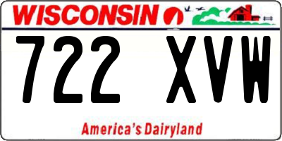 WI license plate 722XVW