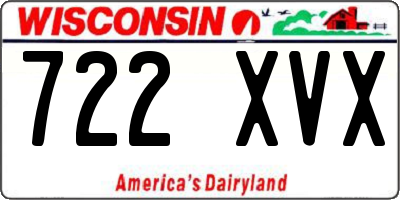 WI license plate 722XVX