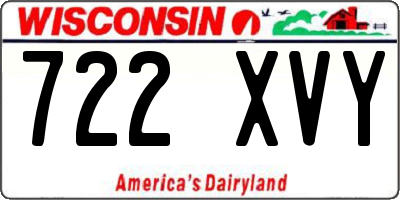WI license plate 722XVY