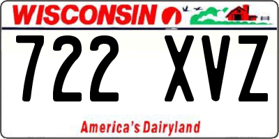 WI license plate 722XVZ
