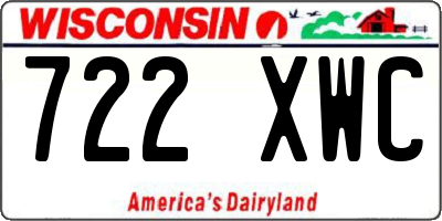 WI license plate 722XWC