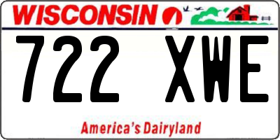 WI license plate 722XWE