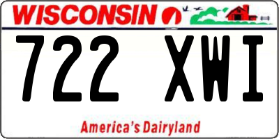 WI license plate 722XWI